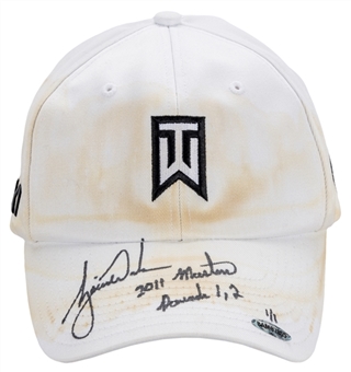 2011 Tiger Woods Masters Tournament Used & Signed TW Cap (UDA)